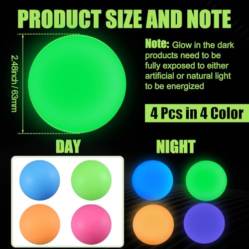 Glow in The Dark Lacrosse Ball, Night Practice Training - color: Green Orange Blue Pink