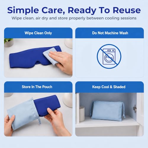 Cooling Gel Eye Mask for Puffy Eyes, Reusable Cold Compress, Soft Gel Fit - color: Blue