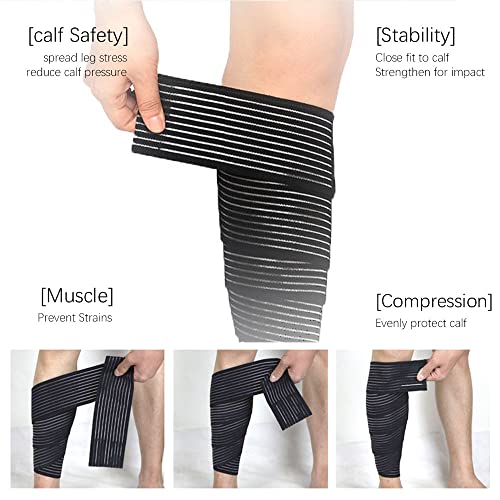 Calf Compression Sleeves 4 Pcs Adjustable Wrap Knee Ankle Wrist