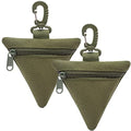 2 Packs Tactical EDC Pouches Compact Mini Military Molle Utility Pouch Accessories Organizer Bags Coin Purse Keychain Pockets Credit Card Holder for Waist Pack - color: 2 Pack Triangle Green