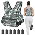 APEXUP Adjustable Weighted Vest, 4-10lb/12-18lb/20-32lb Vest with 6 Ironsand Weights and Large Pocket, Weight Vest for Men Women Strength Training, Running, Walking - color: Grey Camo, size: 12-18lbs