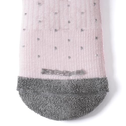 LEVSOX Thicker Bamboo Viscose Compression Socks 20-30 mmHg Cushioned - color: Pink Purple Polka Dot, size: Large