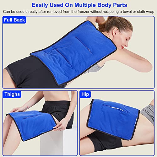Koo-Care Extra Extra Large Gel Ice Pack for Injuries Reusable Flexible Cold Therapy Compress with Wrap for Full Back, Hip, Thigh, Knee, Shin - Pain Relief for Post-surgery Recovery XXL, 13 x 21.5 Inch - size: 13 x 21.5 Inch (Pack of 1)