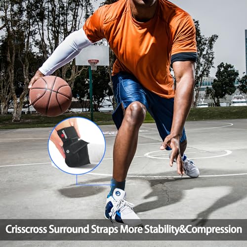 Ankle Brace With Side Stabilizers,Sprained Ankle Support 2 Pack(Medium) - size: Medium