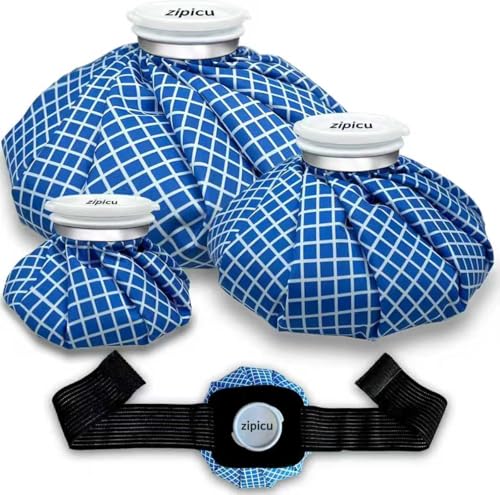 Ice Bags for Injuries, Classic No-Leak Elastic Breathable Ice Pack, Cold and Heat Treatment Ice Bag, Can Relieve Headaches, Migraines, Sports Injuries Swelling Pain, 3 Sizes (6"/9"/11") (4 Sets) - size: 6"/9"/11"