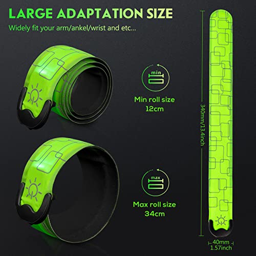 Simket Reflective LED Armband Rechargeable for Running(4 Pack), Running Lights for Runners, Running Lights, High Visibility Reflective Running Gear Adjustable Light Up Arm Bands for Men Women Kids