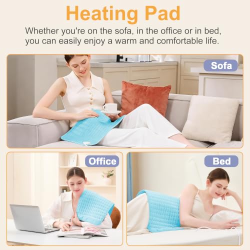 Heating Pad,Electric Heating Pad,Heating Pad for Back (LightBlue, 24"x12") - color: Babyblue, size: 24x12 Inch