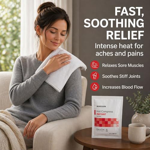 McKesson Instant Hot Packs, Instant Hot Compress, 5 x 7 in - color: Red, size: 5x7
