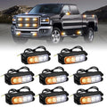 XRIDONSEN 8PCS Sync Grill Strobe Lights 32 LED Amber White Grille Light Bar - color: Amber/White