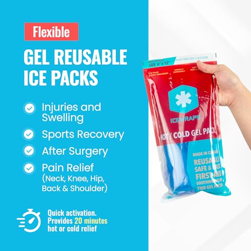 ICEWRAPS 6"x12" Flexible Extra-Large Gel Reusable Ice Packs, 2 Pack - Blue - size: 6"x12", style: Blue - 2Pack