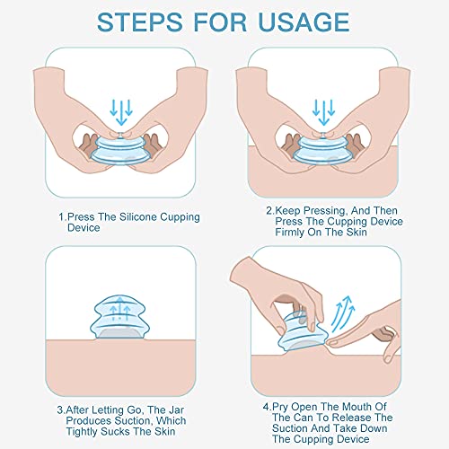 ICUPPING Clear Silicone Cupping Therapy Set, 7 Body Massage Cups (7 Cups) - size: 2 Large + 2 Medium + 3 Small (7 pieces)