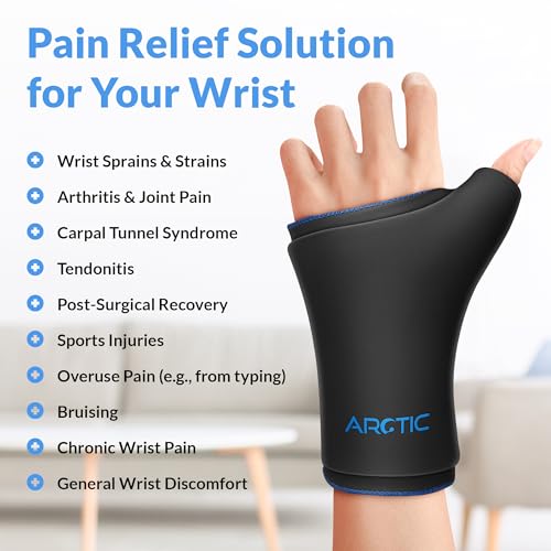 Two Pack | Wearable Thumb & Wrist Ice Pack – Reusable Hot Cold Compression for Hand, Finger, Carpal Tunnel, Arthritis, and Tendonitis Relief (Large) - size: Large
