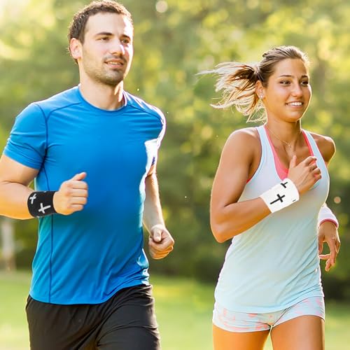 2 Pcs Athletic Tape 2in x 23ft, Cross Wrist Sports Tape Zinc Oxide - color: Black+white