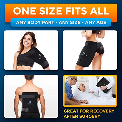 Universal Large Flexible Gel Ice Pack & Wrap - Cold Therapy for Your Hips, Shoulders, Elbow, Back, Knees – Instant Pain Relief for Injuries, Recovery, Swelling, Aches, Arthritis, Bruises & Sprains