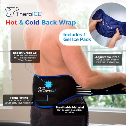 TheraICE Ice Pack for Back Pain Relief, Lower Back Wrap for Lumbar Sciatic - style: 1 Pack