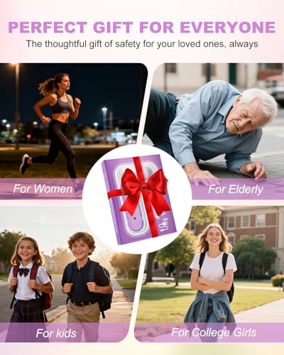 Personal Safety Alarm for Women - Waterproof Rechargeable Security Alarm - 140dB Extra Loud Siren with SOS Strobe Light - Self Defense Keychain for Women Girls Teens Seniors - color: Purple