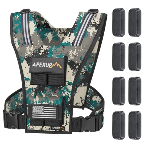 APEXUP Weighted Vest Men, Adjustable Weight Vest for Running - color: Digi Camo, size: With Weights-20lbs
