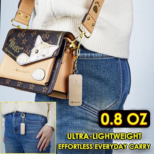 Ultrathin Personal Alarm Waterproof Replaceable Battery Strobe Light - color: Gold