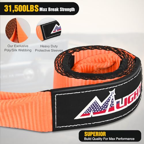 Nilight Offroad Recovery Kit 3" x8' Tow Strap Pulley Anti-Theft D-Shackles - color: 8ft Tow Strap +D-Ring Shackle +Block, size: Trailers