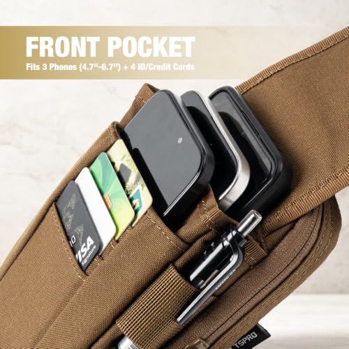 TSPRO MOLLE Phone Pouch, Tactical Phone Holder for Belt, EDC Gear Organizer - color: Black