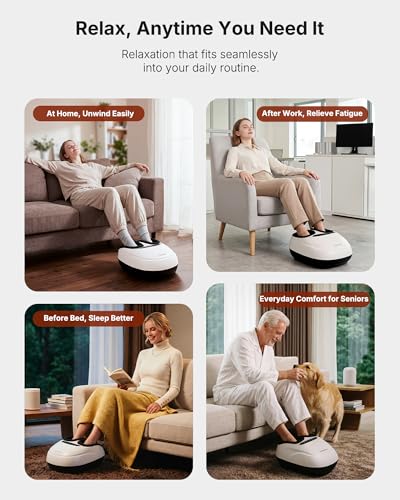 KNQZE Shiatsu Foot Massager with Heat for Plantar Fasciitis, Birthday Gifts - color: White