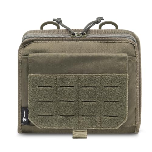 TSPRO Tactical Admin Pouch MOLLE, Clamshell EDC Organizer, Small Tool Pouch - color: Green