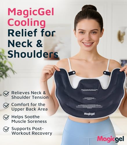 Magic Gel Ice Pack for Neck and Shoulders, Reusable Cervical Ice Pack Wrap for Neck Pain Relief, Flexible Gel Cold Pack for Shoulder Surgery Recovery, Rotator Cuff Injuries, Physical Therapy - Small - style: Small