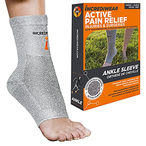Incrediwear Ankle Sleeve – Infrared Ankle Brace for Men and Women - color: Grey, size: Large (Pack of 1)