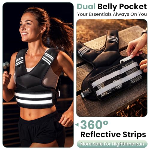 Adjustable Weighted Vest for Women and Men, 4-11lb/11-18lb/20-32lb Vest - size: 11-18 lbs