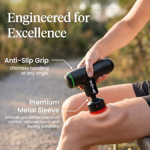 BOB AND BRAD Q2 Ultra Max Mini Massage Gun with Red Light, 5-11mm Amplitude - color: Obsidian Black