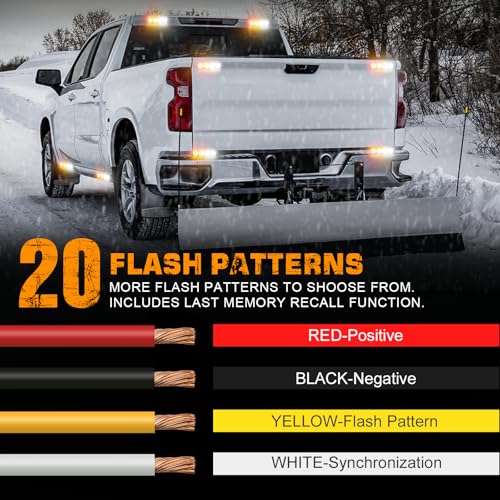 XRIDONSEN 8PCS Sync Grill Strobe Lights 32 LED Amber White Grille Light Bar - color: Amber/White