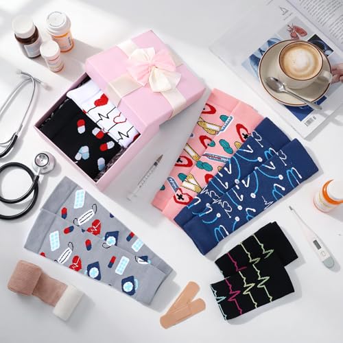 Hercicy 6 Pairs Nurse Calf Compression Sleeve Thank You Gift, Classic - style: Classic