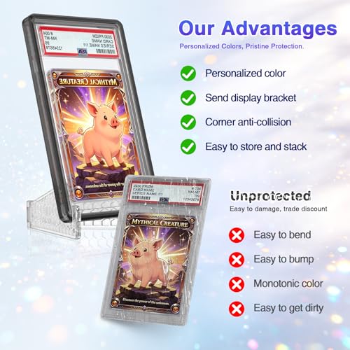 For PSA Graded Card Slab Protector Case Black - color: Black