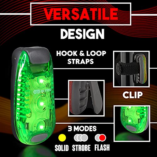 LED Safety Lights 4 Pack, Clip On High Visibility Strobe Light for Walk Run - color: Green