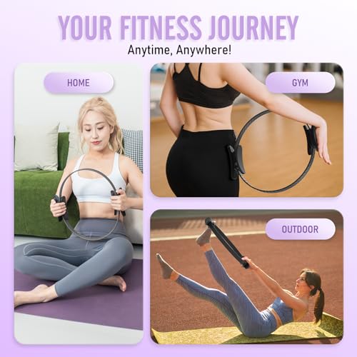 JKSHMYT Pilates Ring, 14.5 inch Magic Circle Pilates Equipment - color: Dark