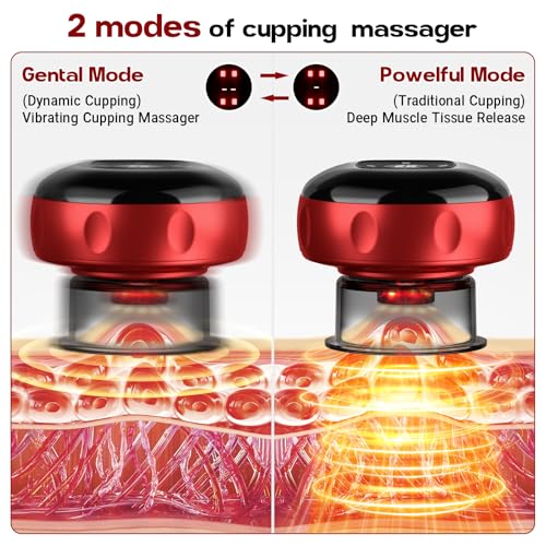 6 Pack Cupping Set,Smart Cupping Massager,Cupping Set with 2 Modes for Targeted Muscle Soreness,Tighter Skin,Cupping Kit with 20 Levels Suction and Heat - size: 6 PACK