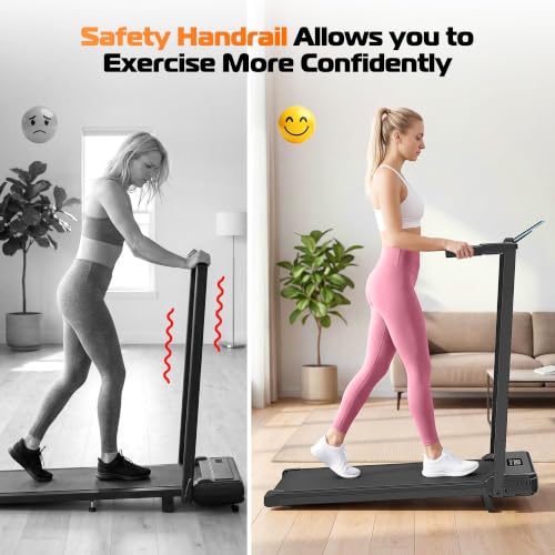 ANCHEER Incline Walking Pad with Handle Bar, Foldable Treadmill-Home/Office - color: 09-Black