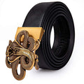 Dubulle Ratchet Belt for Men Leather Adjustable Designer Fashion Buckle - color: A-a Gold Python Belt, size: Adjustable Fit 22" to 38" Waist