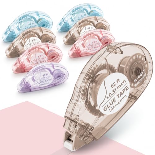 MARCADORUS Double Sided Tape Roller, Scrapbook Tape Runner Extra Long 52Ft - size: 52.5 Ft x 0.31 In : 8 Pack