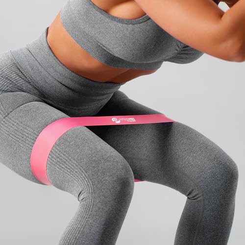 Fittest Pro by Limm Resistance Bands for Legs and Butt, Fabric Exercise Loop Bands Yoga, Pilates, Rehab, Fitness and Home Workout, Strength Bands for Booty - color: Pink