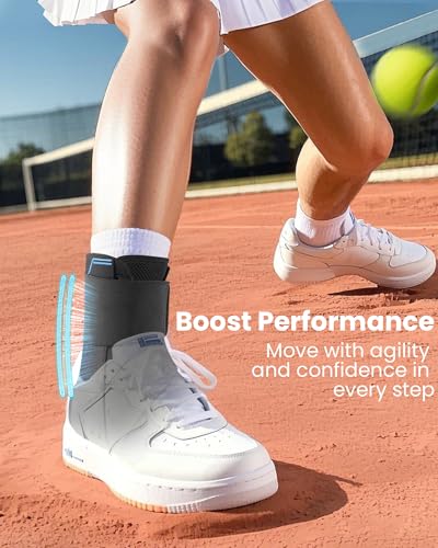 Ankle Brace Support Lace Up for Women & Men, 4 Stays for Sprains - color: Black – Upgrade Ankle (X-Large)