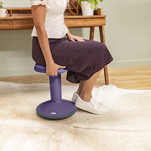 ECR4Kids Sitwell Wobble Stool with Cushion, Adjustable Height, Active Seating, Eggplant - color: Eggplant