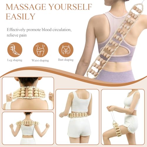 3Pcs Wood Therapy Massage Tools Lymphatic Drainage Massager Wooden Massager Body Sculpting Tools for Maderoterapia,Anti-Cellulite,Pain Relief(3-in-1 Massager) - style: 3-in-1 Massager