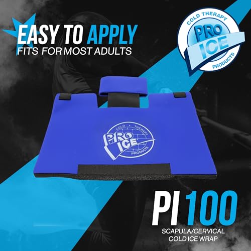 Pro Ice Scapula/Cervical Cold Ice Wrap with Inserts - Adjustable Ice Wrap for Targeted Relief & Soothing Comfort Support for Muscle and Joint Pain - Includes 1 Ice Wrap & Ice Inserts