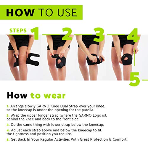 GARNO Knee Brace for Women & Men, Patellar Tendon Support Strap (XL/2XL) - size: X-Large/2X-Large (Pack of 1)