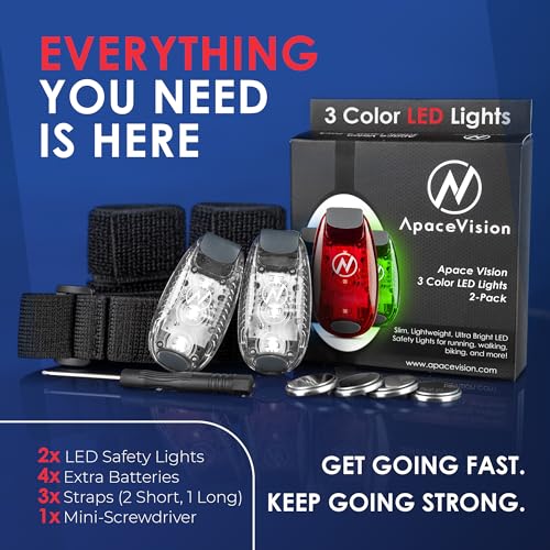 LED Safety Light (2 Pack) with Bonus Items – Clip On Strobe/Running Lights for Runners, Dogs, Bikes, Walking and More - color: Mixed