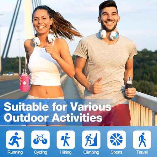 FoldTier 6 Pcs Soft Flask Set 5 oz Folding Water Bottle for Running