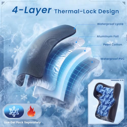Extra Large 3D Knee Ice Pack Wrap, 2-in-1 Reusable Gel Hot & Cold Pack - size: XL