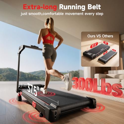 RHYTHM FUN 16% Incline Walking Pad Treadmill with Handles, 6.2MPH, Foldable