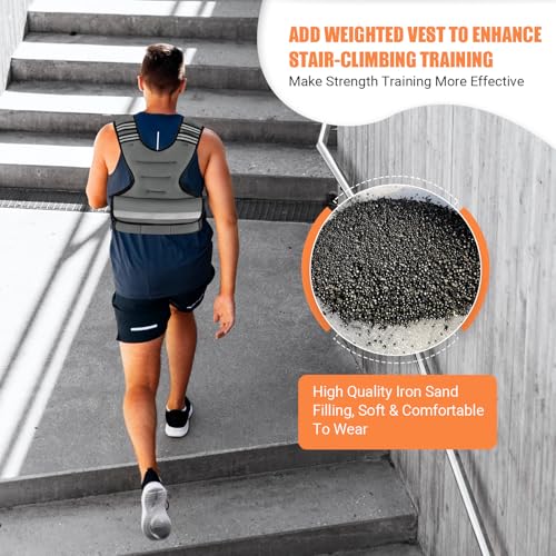 Adjustable Weighted Vest Women, 6-12 Lb Ruck Vest with 6 Ironsand weights - color: Gray, size: 20-32 Lbs